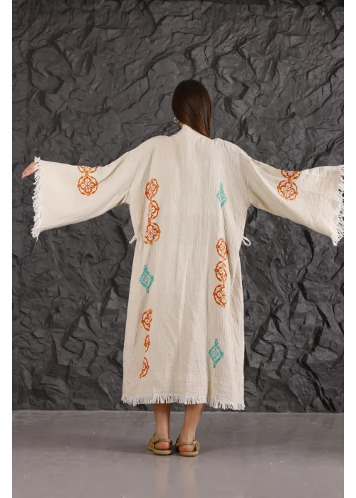 Kilim Leaf Wooden Printed Bathrobe