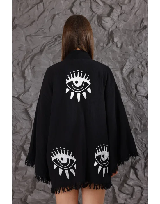 Eye Wooden Printed Black Robe