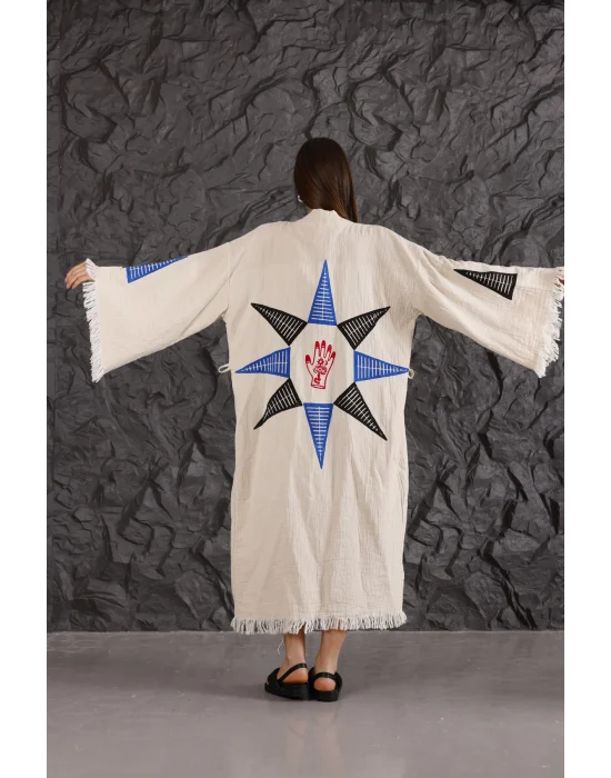 Ethnic Hand Wooden Printed Kaftan