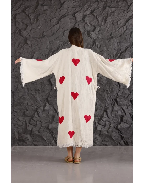 Small Heart Wooden Printed Kaftan