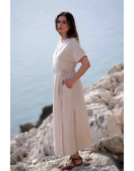 Anvelop Beige Muslin Dress