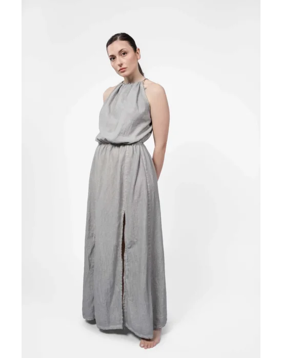 Ateiler Chaputs Linen Flora Gray Dress One-Size