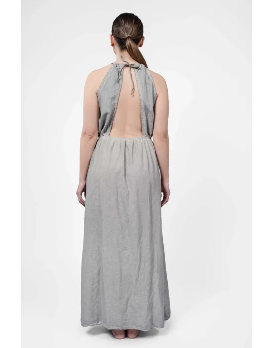 Ateiler Chaputs Linen Flora Gray Dress One-Size