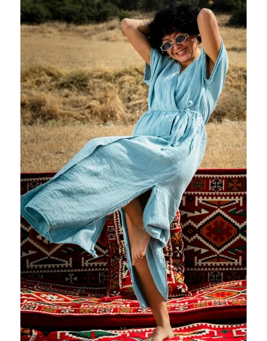 Anvelop Sky Blue Muslin Dress