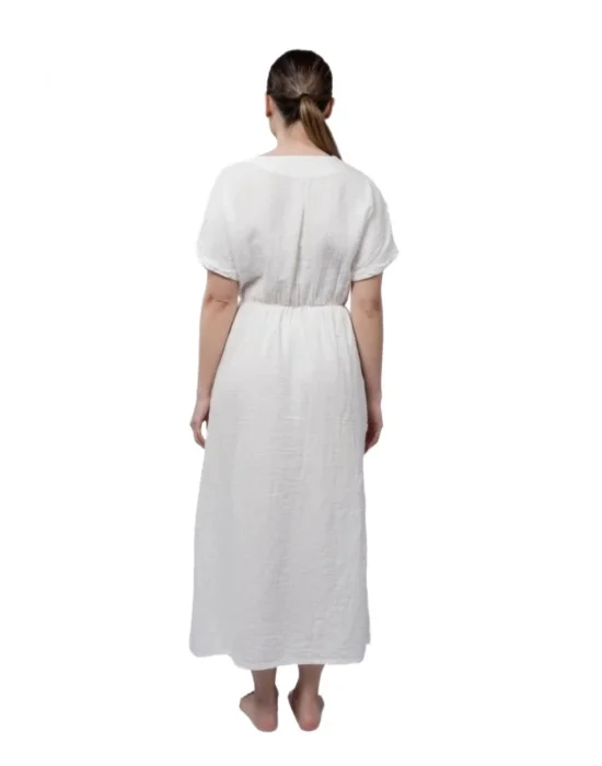 Atelier Chaputs 100% Cotton Muslin Envelope White Dress One-Size