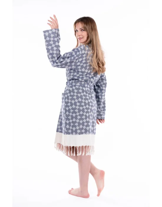 Aphrodithe Navy Blue Bathrobe
