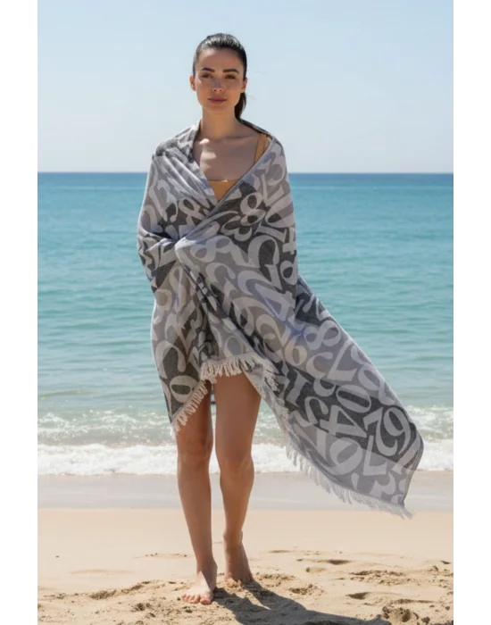 Apollonia Black & Grey Peshtemal