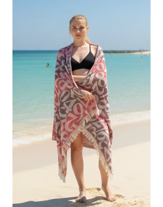 Apollonia Burgundy & Red Peshtemal