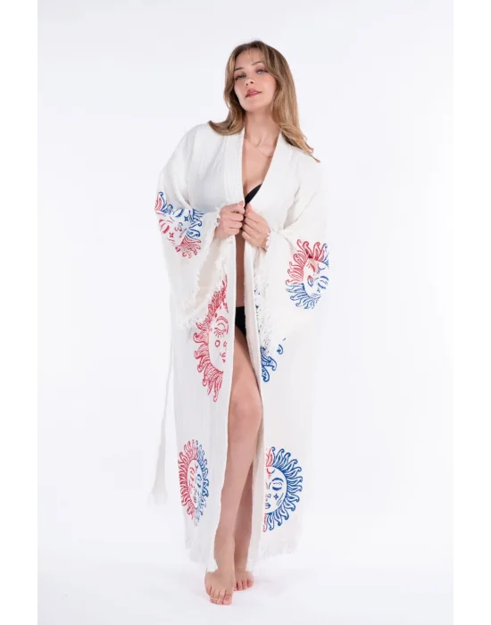 Arinna Wooden Printed Bademantel