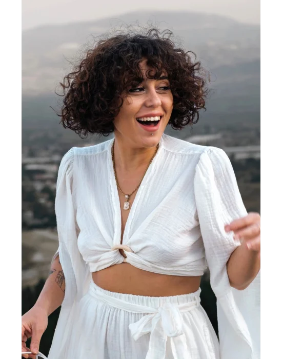 Aya White Muslin Blouse