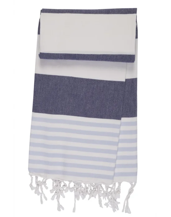 Boreas Navy Blue & Soft Blue Peshtemal