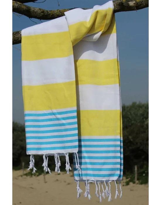 Boreas Yellow & Turquoise Peshtemal