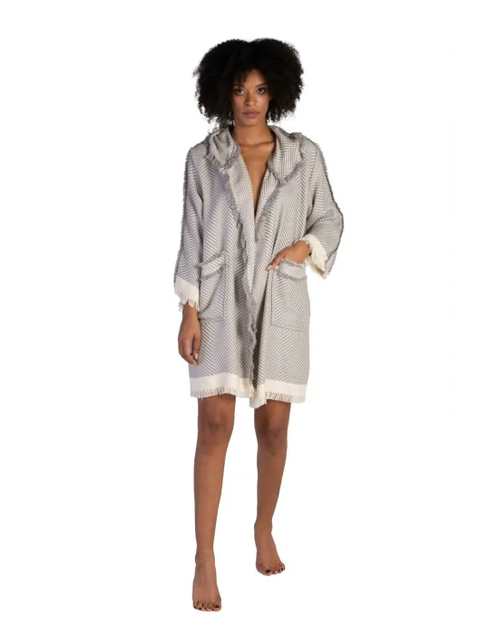 Chevron Grey Bathrobe