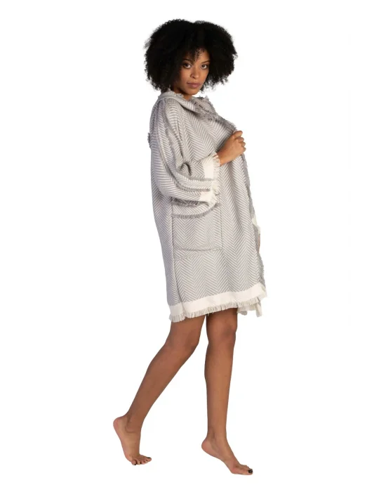 Chevron Grey Bathrobe