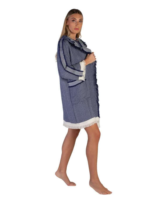 Chevron Navy Blue Bathrobe