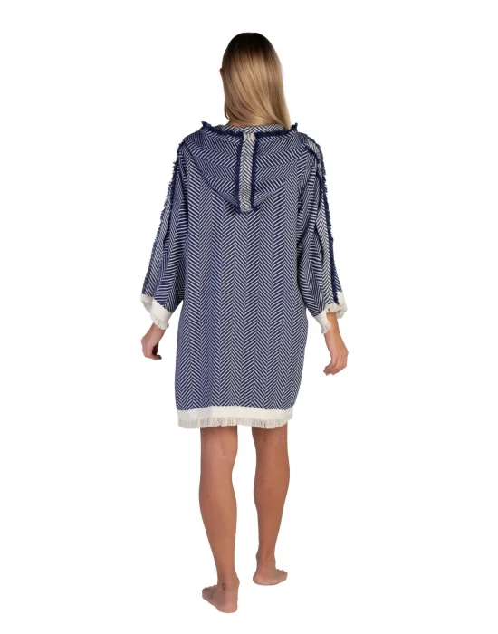 Chevron Navy Blue Bathrobe