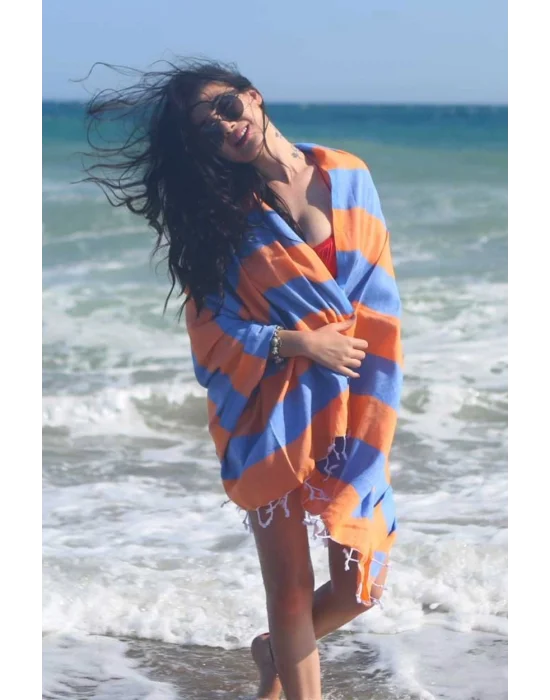 Clotho Orange & Blue Peshtemal