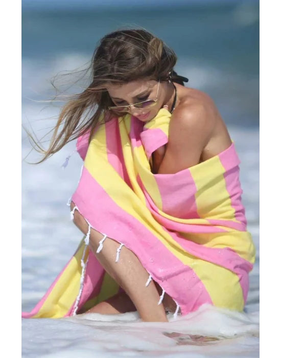 Clotho Pink & Yellow Peshtemal