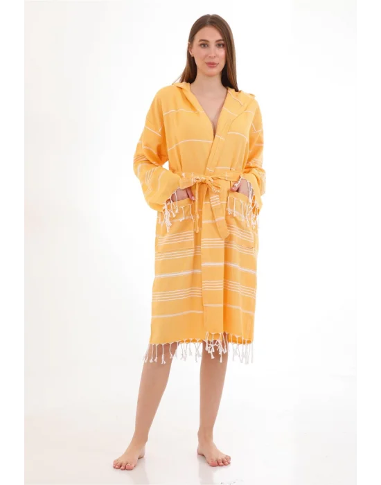 Didyma Mustard Sarı Bornoz