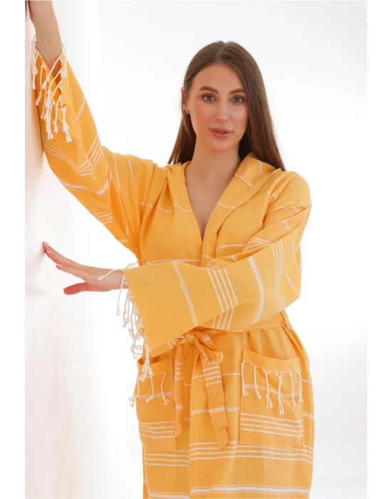 Didyma Mustard Sarı Bornoz