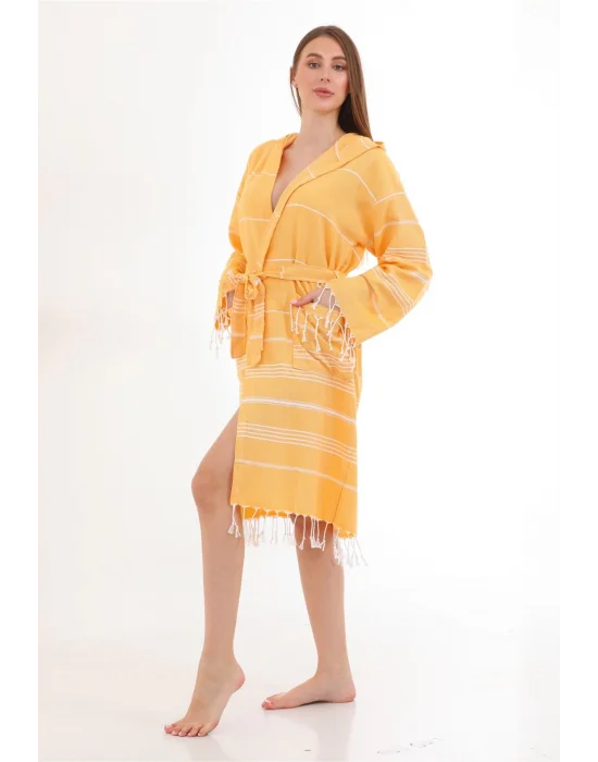 Didyma Mustard Sarı Bornoz