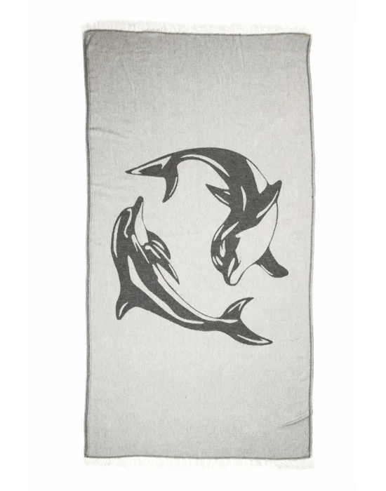 Dolphin Black Peshtemal (Sustainable Cotton)