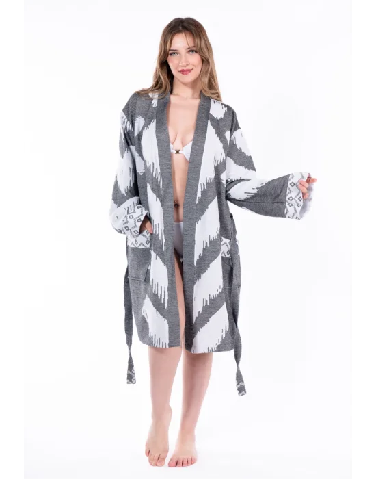 Edessa Bathrobe - V Short - Black