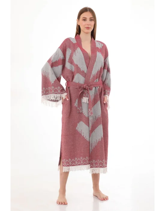Edessa Burgundy Bathrobe