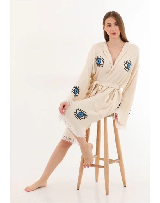 Eye Wooden Stamp Bathrobe