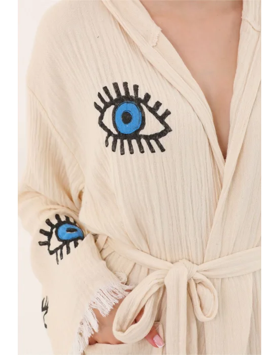 Eye Wooden Stamp Bathrobe