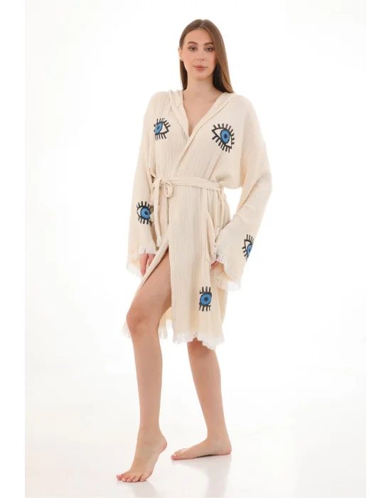Eye Wooden Stamp Bathrobe