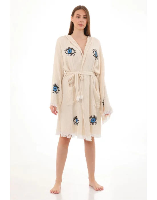 Eye Wooden Stamp Bathrobe