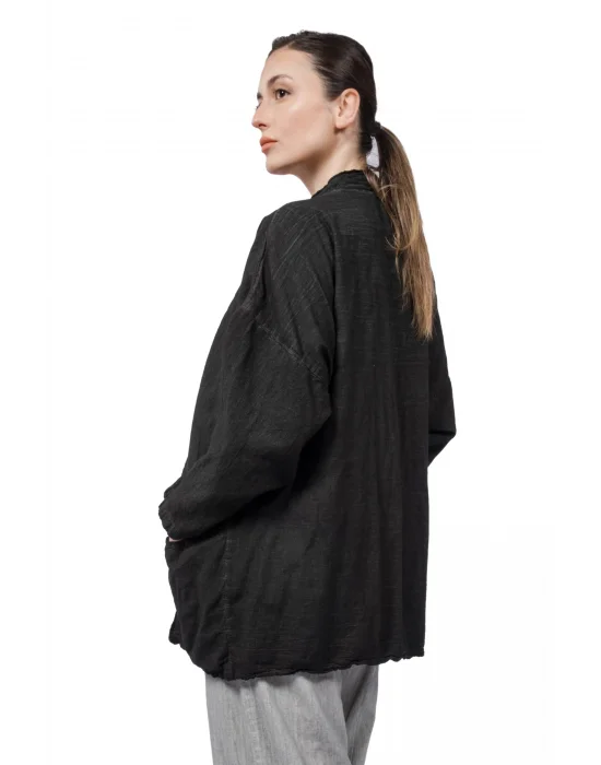 Gaia Black Linen Kimono