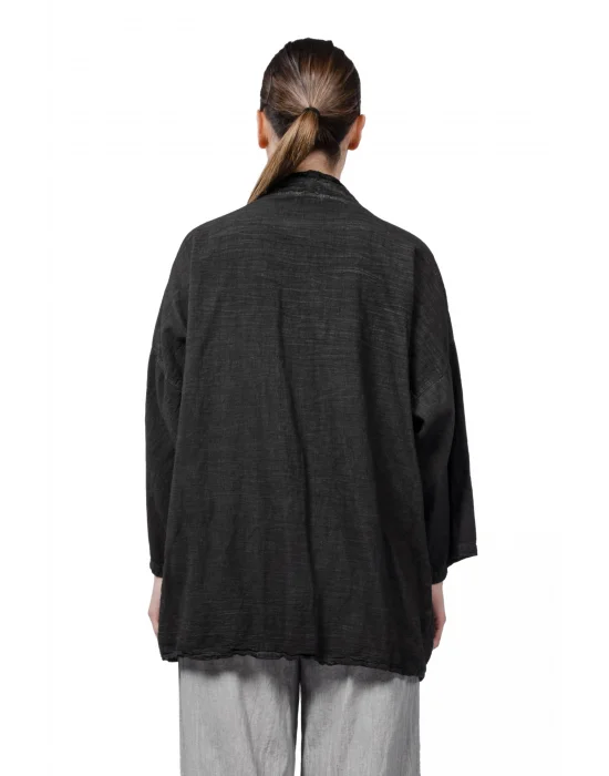 Gaia Black Linen Kimono