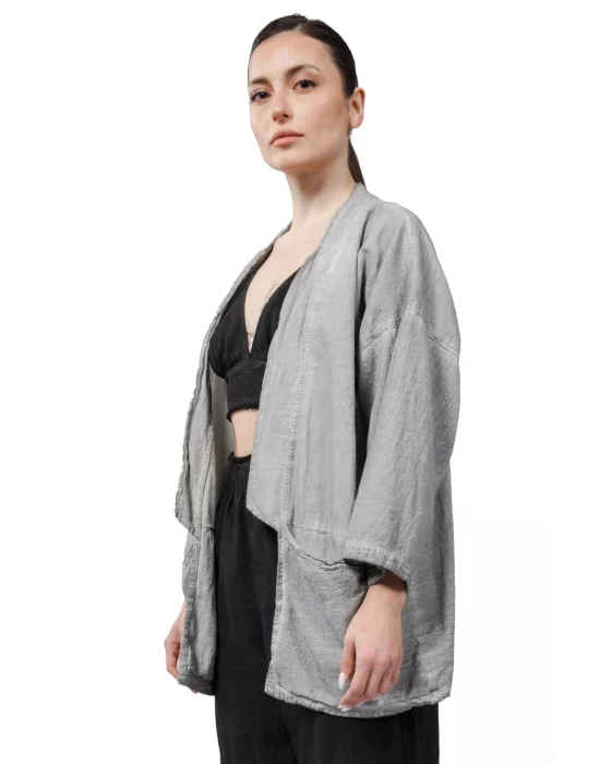 Gaia Grey Linen Kimono