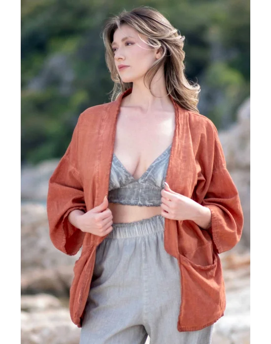 Gaia Terra Linen Kimono