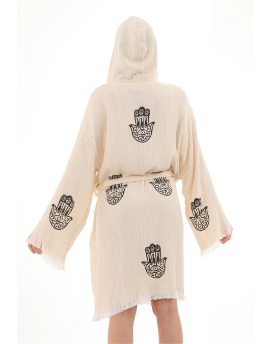 Hamsa Wooden Stamp Bathrobe