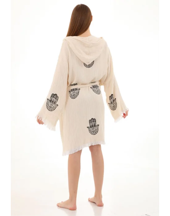 Hamsa Wooden Stamp Bathrobe