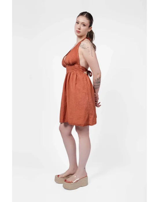 Hera Terra Linen Dress