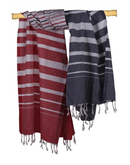 Kanesh Navy Blue & Red Peshtemal