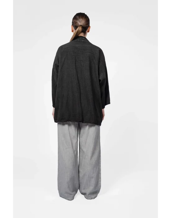 Atelier Chaputs Linen Black Kimono One-Size