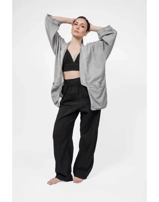Ateiler Chaputs Linen Grey Kimono One-Size