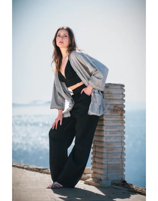 Ateiler Chaputs Linen Grey Kimono One-Size