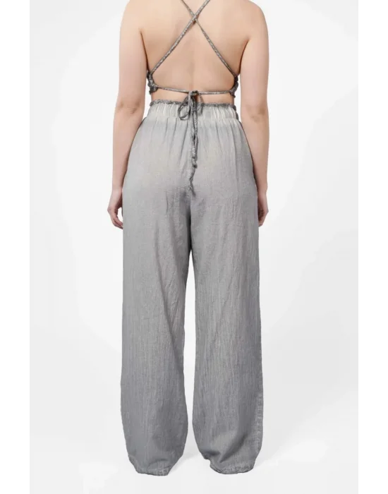 Lyra Grey Linen Trouser