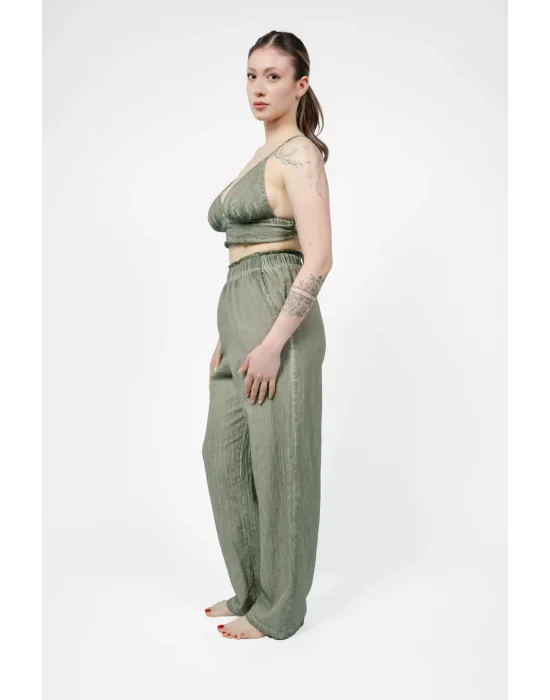 Atelier Chaputs Linen Luna Green Bustier One-Size
