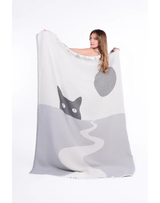 Luna Throw - Grey & Black