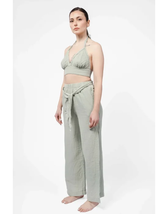 Atelier Chaputs Linen Luna Green Bustier One-Size