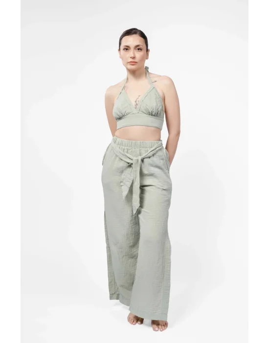 Atelier Chaputs Linen Luna Green Bustier One-Size