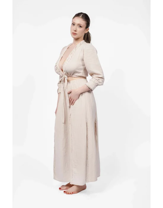 Ateiler Chaputs 100% Cotton Muslin Beige Prairie One-Size
