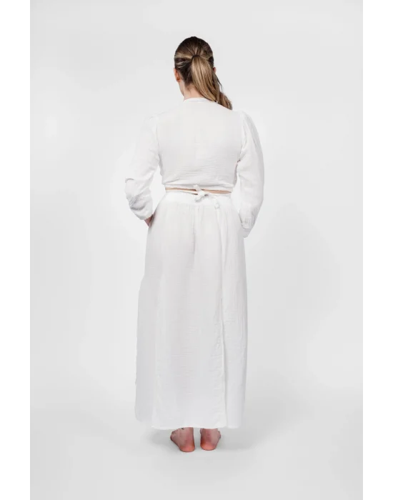 Ateiler Chaputs 100% Cotton Muslin Prairie White Blouse One-Size